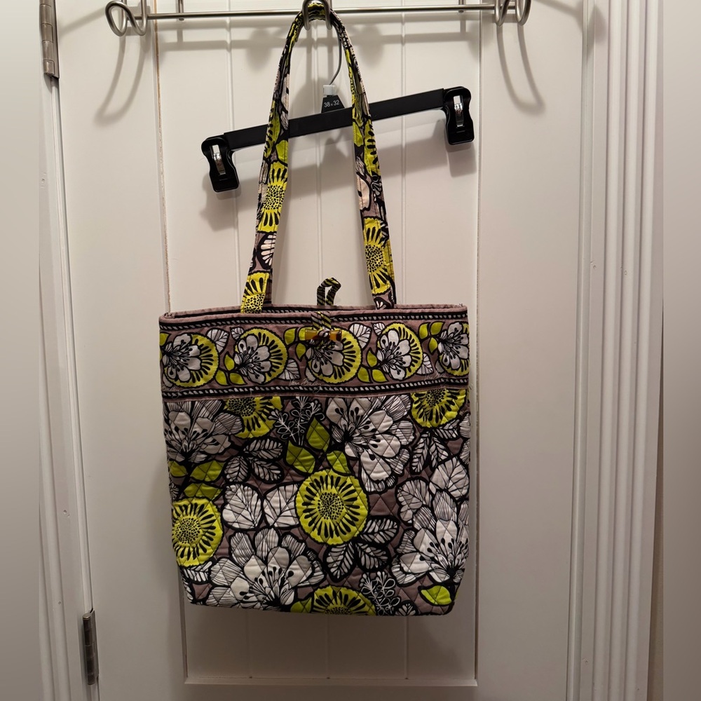 Vera Bradley Floral Tote in Green and Black